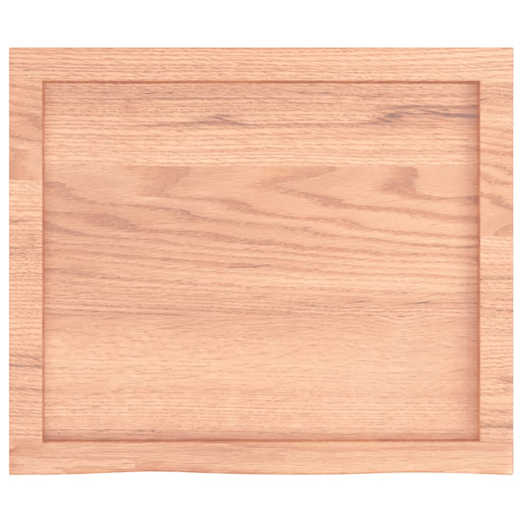 Tischplatte Hellbraun 60x50x(2-6) cm Massivholz Eiche Behandelt
