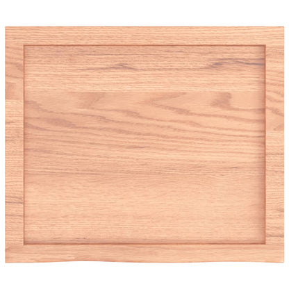 Tischplatte Hellbraun 60x50x(2-6) cm Massivholz Eiche Behandelt