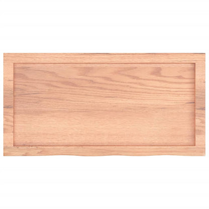 Tischplatte Hellbraun 80x40x(2-6) cm Massivholz Eiche Behandelt