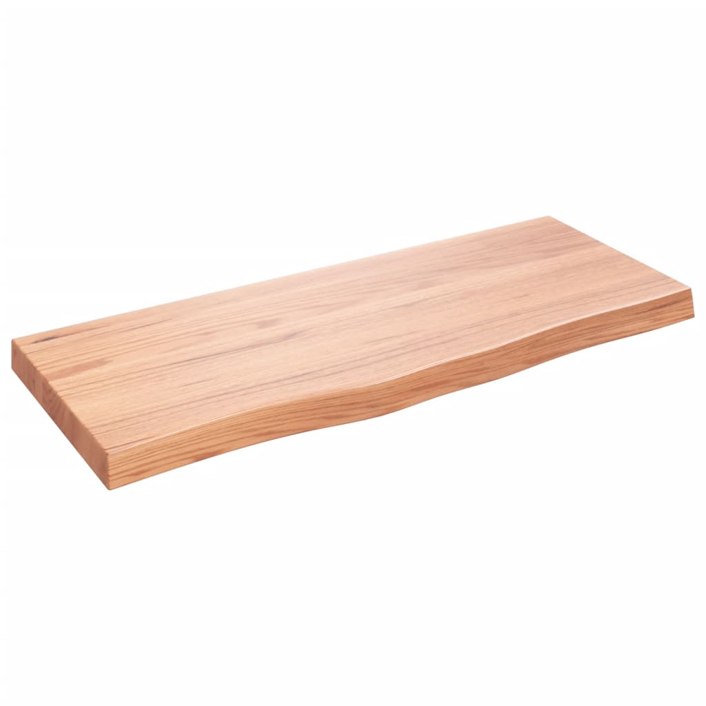 Tischplatte Hellbraun 100x40x(2-6)cm Massivholz Eiche Behandelt