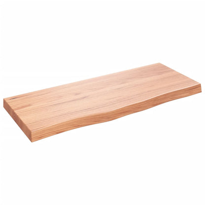 Tischplatte Hellbraun 100x40x(2-6)cm Massivholz Eiche Behandelt