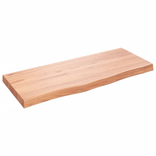 Tischplatte Hellbraun 100x40x(2-6)cm Massivholz Eiche Behandelt