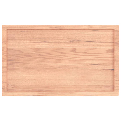 Tischplatte Hellbraun 100x60x(2-6)cm Massivholz Eiche Behandelt