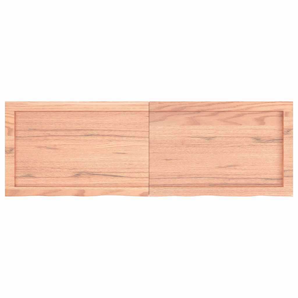 Tischplatte Hellbraun 120x40x(2-6)cm Massivholz Eiche Behandelt
