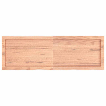 Tischplatte Hellbraun 120x40x(2-6)cm Massivholz Eiche Behandelt