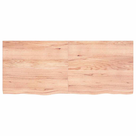 Tischplatte Hellbraun 120x50x(2-4)cm Massivholz Eiche Behandelt