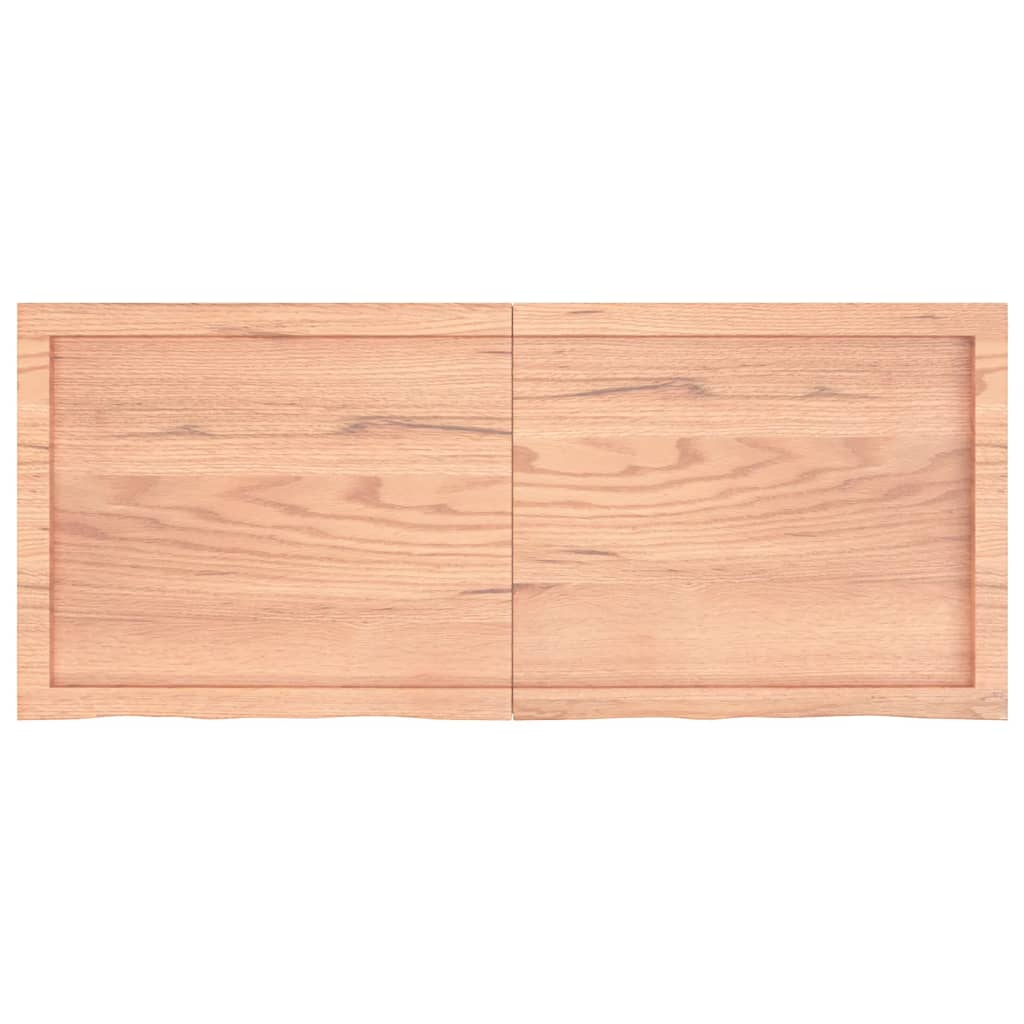 Tischplatte Hellbraun 120x50x(2-6)cm Massivholz Eiche Behandelt