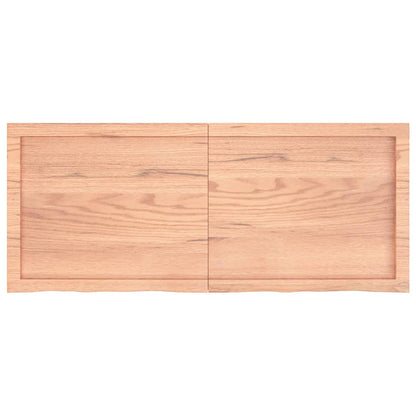 Tischplatte Hellbraun 120x50x(2-6)cm Massivholz Eiche Behandelt