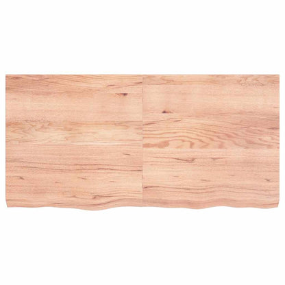 Tischplatte Hellbraun 120x60x(2-6)cm Massivholz Eiche Behandelt