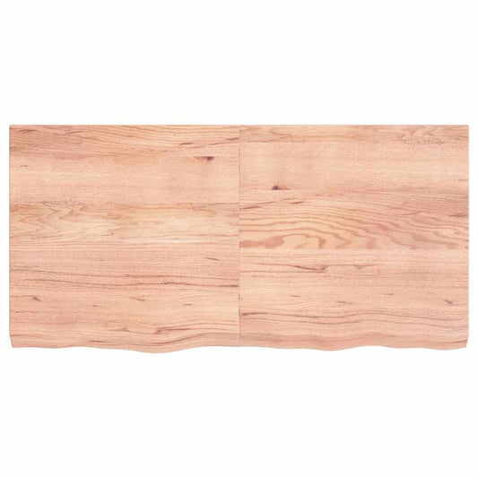 Tischplatte Hellbraun 120x60x(2-6)cm Massivholz Eiche Behandelt