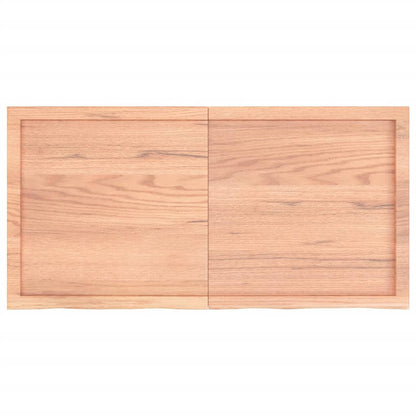 Tischplatte Hellbraun 120x60x(2-6)cm Massivholz Eiche Behandelt