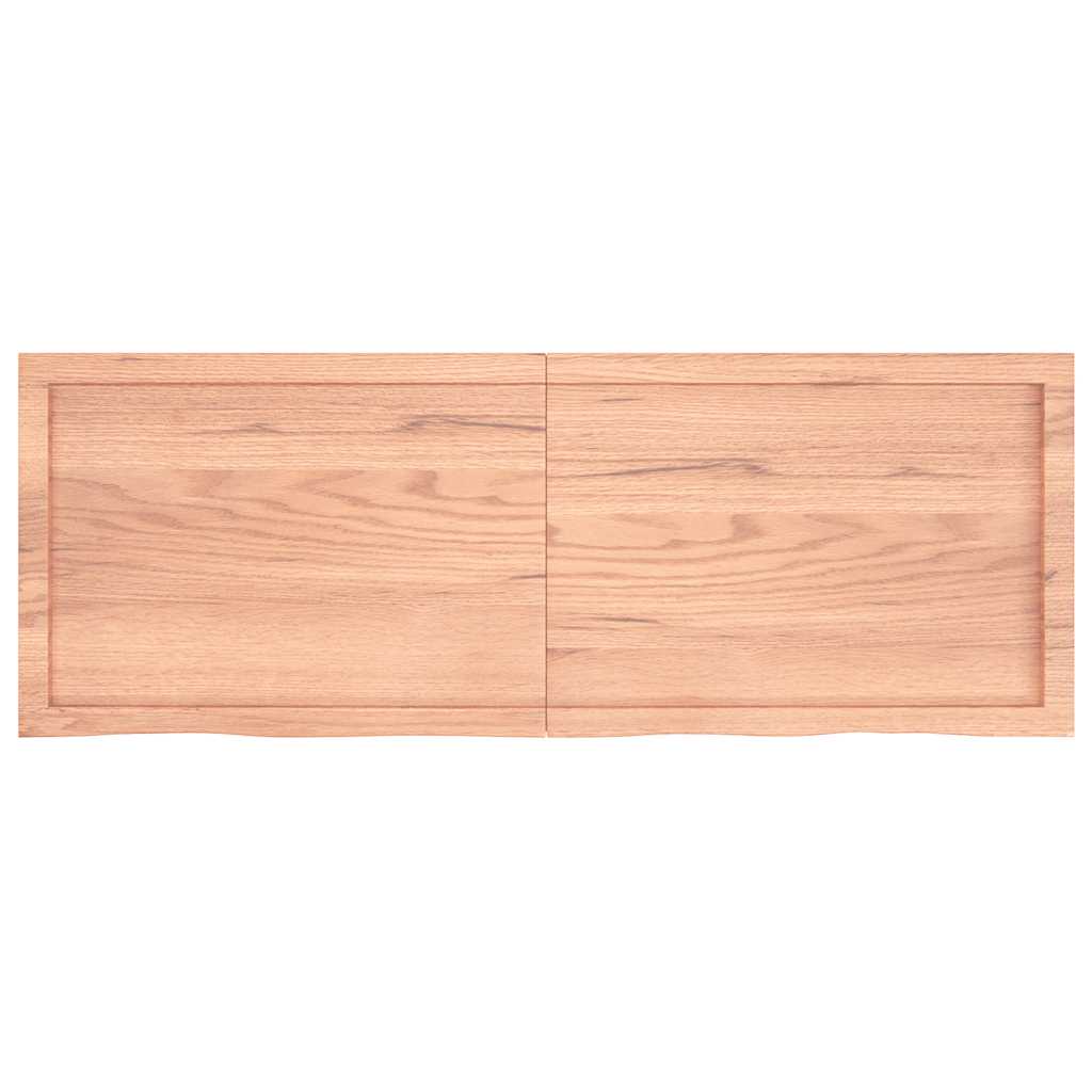 Tischplatte Hellbraun 140x50x(2-4)cm Massivholz Eiche Behandelt