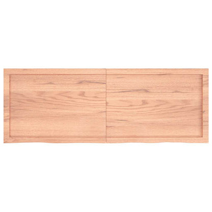 Tischplatte Hellbraun 140x50x(2-4)cm Massivholz Eiche Behandelt
