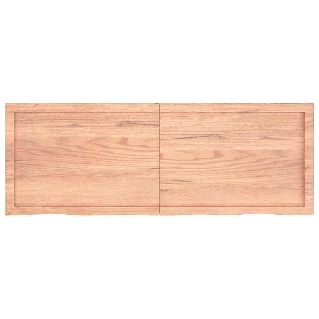 Tischplatte Hellbraun 140x50x(2-6)cm Massivholz Eiche Behandelt