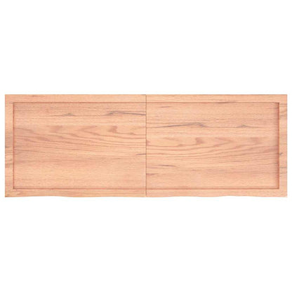 Tischplatte Hellbraun 140x50x(2-6)cm Massivholz Eiche Behandelt