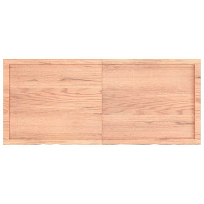 Tischplatte Hellbraun 140x60x(2-4)cm Massivholz Eiche Behandelt