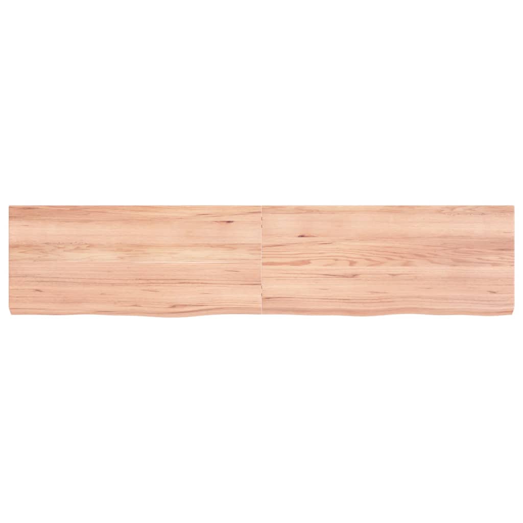 Tischplatte Hellbraun 180x40x(2-6)cm Massivholz Eiche Behandelt