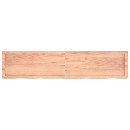 Tischplatte Hellbraun 180x40x(2-6)cm Massivholz Eiche Behandelt