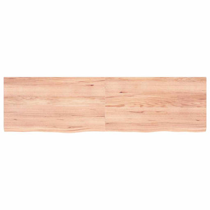 Tischplatte Hellbraun 180x50x(2-4)cm Massivholz Eiche Behandelt