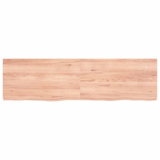 Tischplatte Hellbraun 180x50x(2-6)cm Massivholz Eiche Behandelt