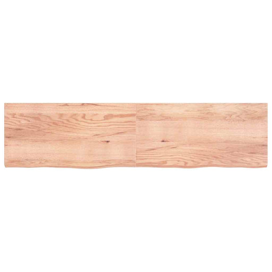 Tischplatte Hellbraun 200x50x(2-6)cm Massivholz Eiche Behandelt