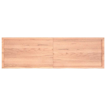 Tischplatte Hellbraun 200x60x(2-4)cm Massivholz Eiche Behandelt