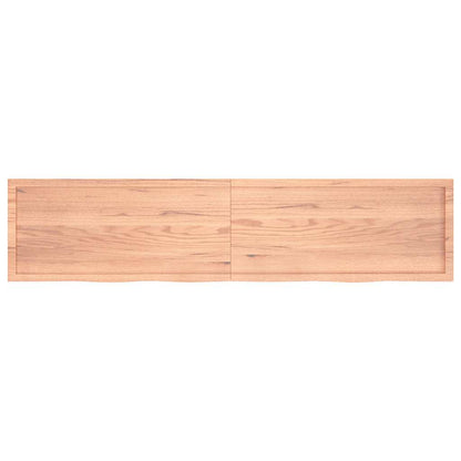 Tischplatte Hellbraun 220x50x(2-6)cm Massivholz Eiche Behandelt