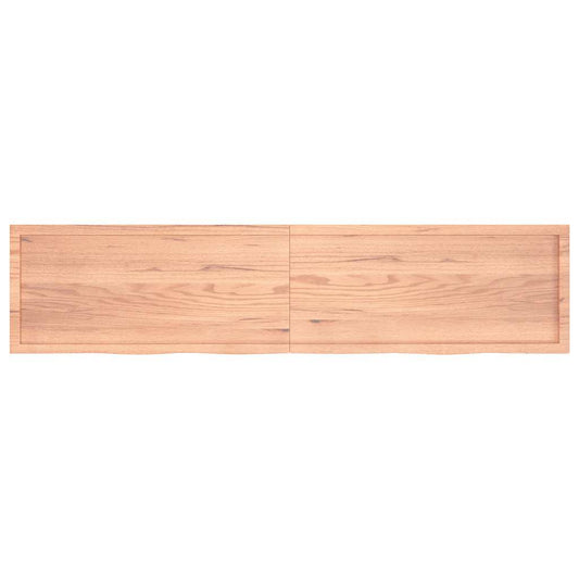 Tischplatte Hellbraun 220x50x(2-6)cm Massivholz Eiche Behandelt