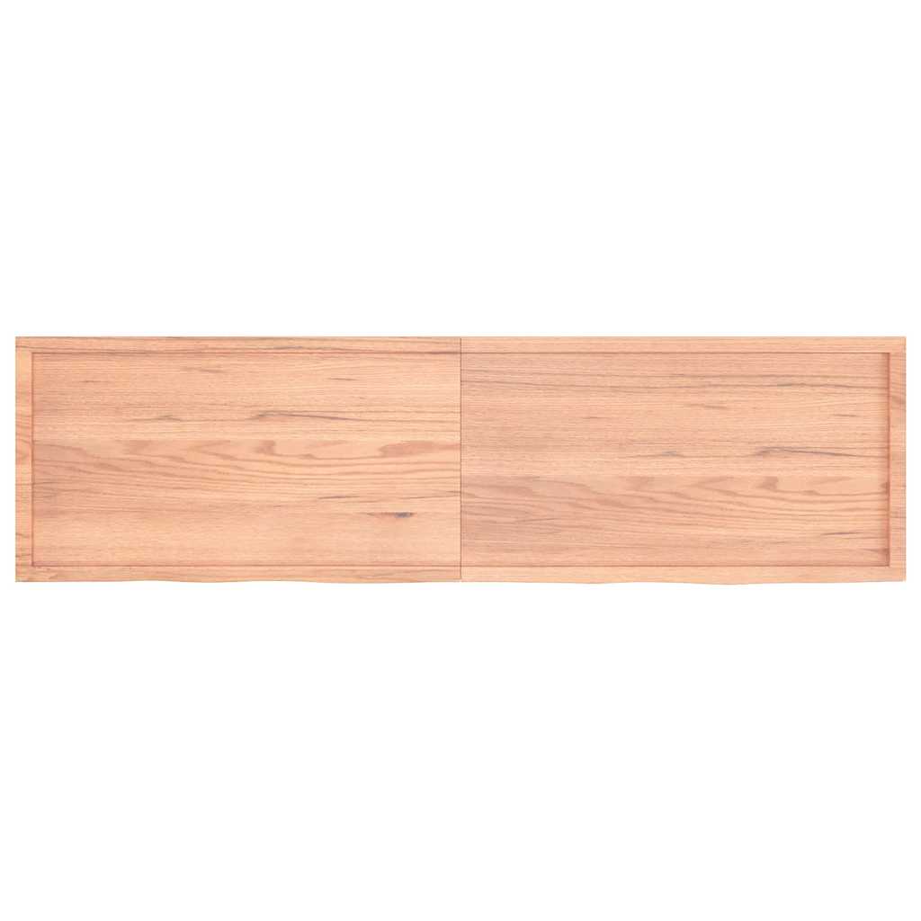 Tischplatte Hellbraun 220x60x(2-6)cm Massivholz Eiche Behandelt