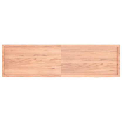 Tischplatte Hellbraun 220x60x(2-6)cm Massivholz Eiche Behandelt