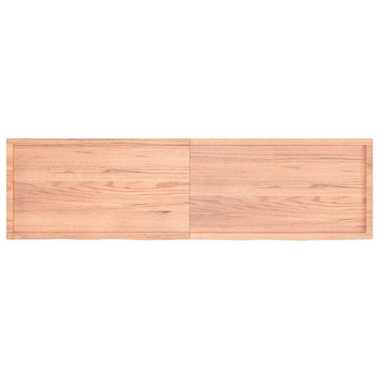 Tischplatte Hellbraun 220x60x(2-6)cm Massivholz Eiche Behandelt