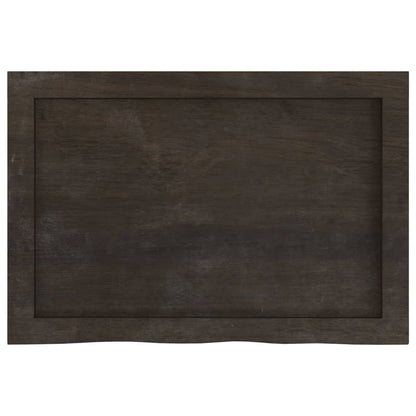 Tischplatte Dunkelbraun 60x40x(2-4)cm Massivholz Eiche