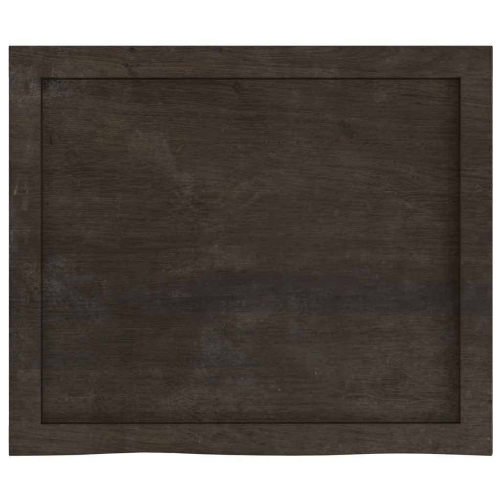Tischplatte Dunkelbraun 60x50x(2-6)cm Massivholz Eiche