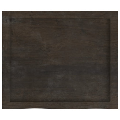 Tischplatte Dunkelbraun 60x50x(2-6)cm Massivholz Eiche