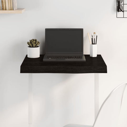 Tischplatte Dunkelbraun 60x50x(2-6)cm Massivholz Eiche