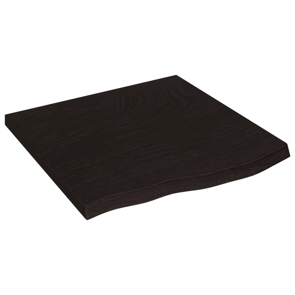 Tischplatte Dunkelbraun 60x60x(2-4)cm Massivholz Eiche