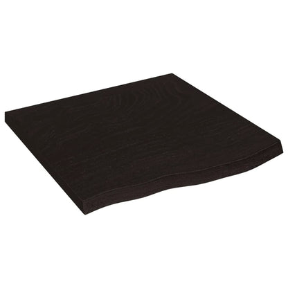 Tischplatte Dunkelbraun 60x60x(2-4)cm Massivholz Eiche