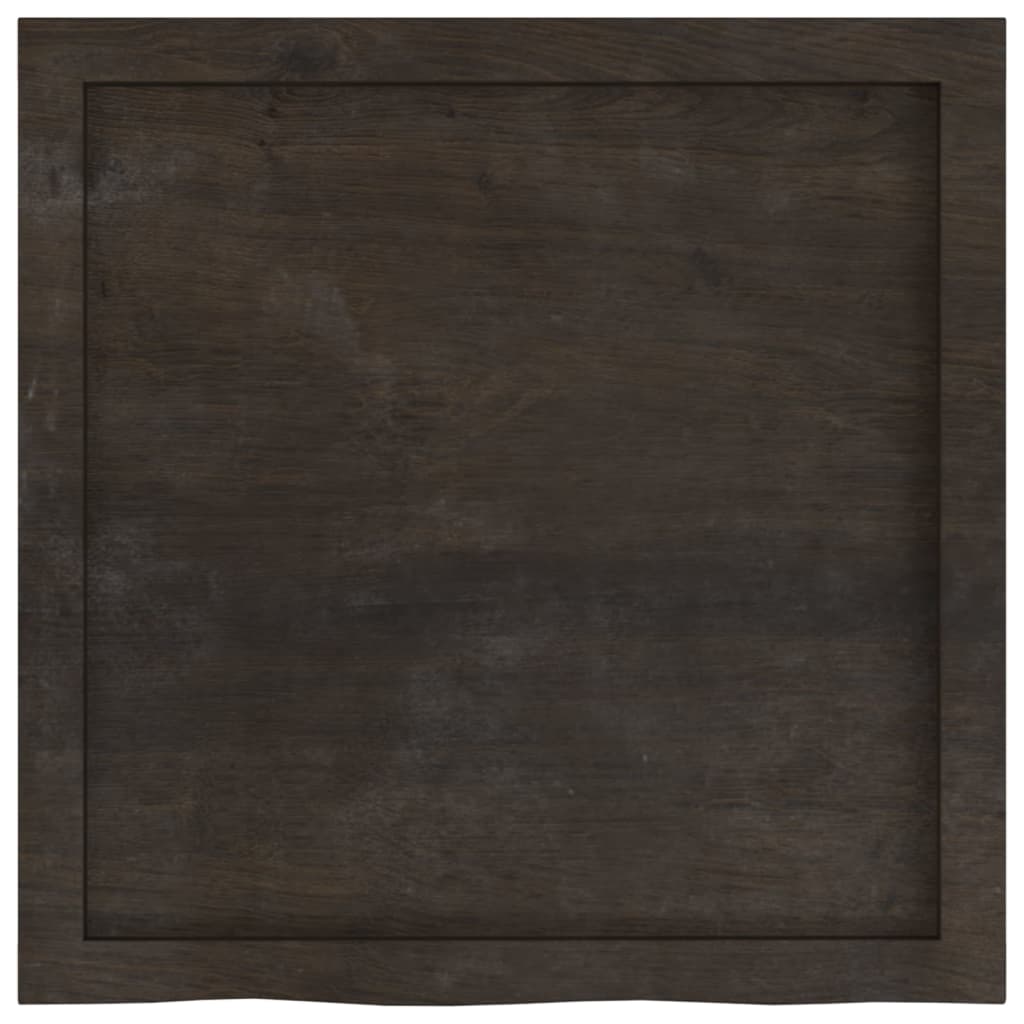 Tischplatte Dunkelbraun 60x60x(2-6)cm Massivholz Eiche