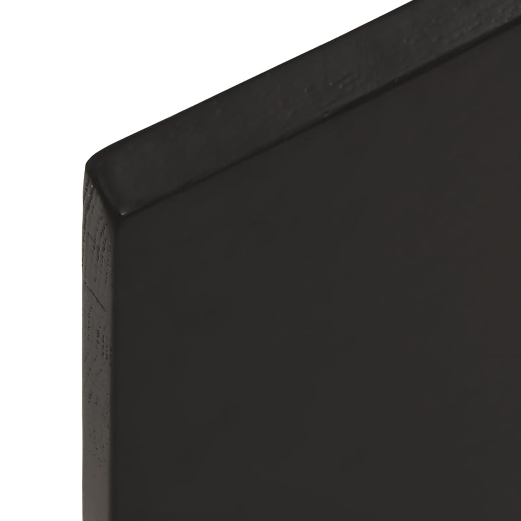 Tischplatte Dunkelbraun 80x40x2 cm Massivholz Eiche Behandelt