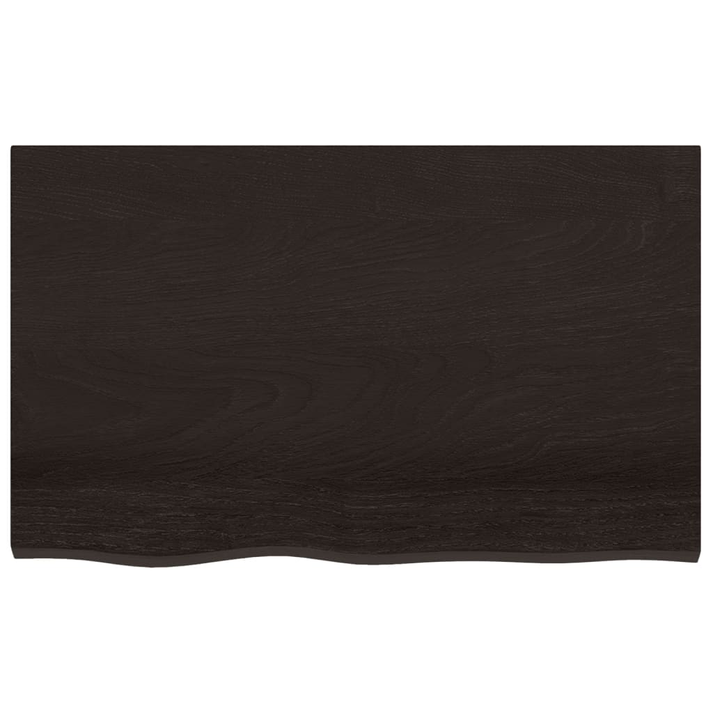 Tischplatte Dunkelbraun 80x50x(2-6)cm Massivholz Eiche