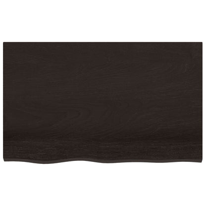 Tischplatte Dunkelbraun 80x50x(2-6)cm Massivholz Eiche