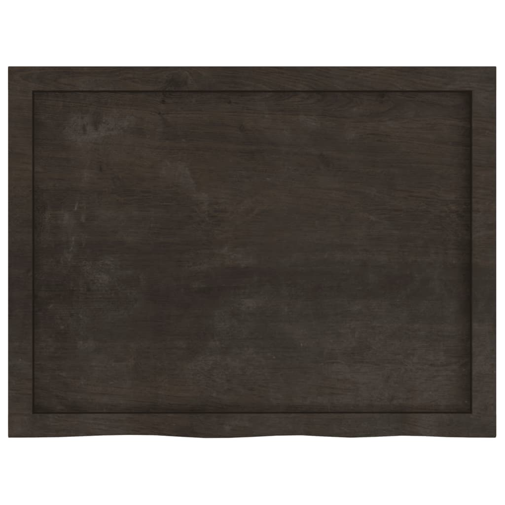 Tischplatte Dunkelbraun 80x60x(2-4)cm Massivholz Eiche