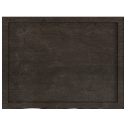 Tischplatte Dunkelbraun 80x60x(2-6)cm Massivholz Eiche