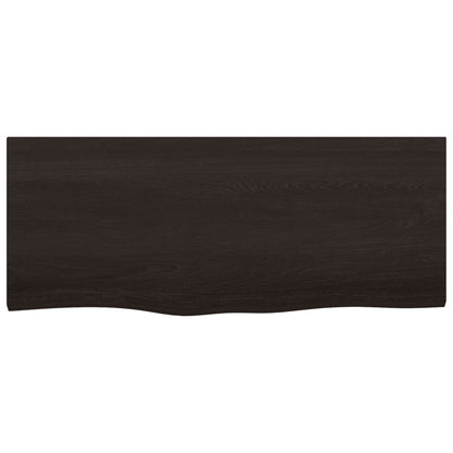 Tischplatte Dunkelbraun 100x40x(2-4)cm Massivholz Eiche
