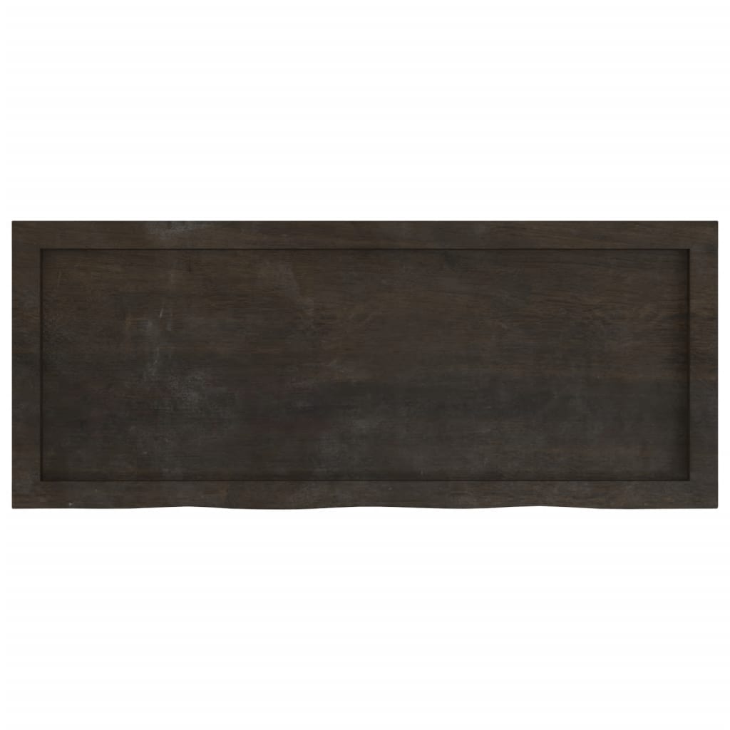Tischplatte Dunkelbraun 100x40x(2-4)cm Massivholz Eiche