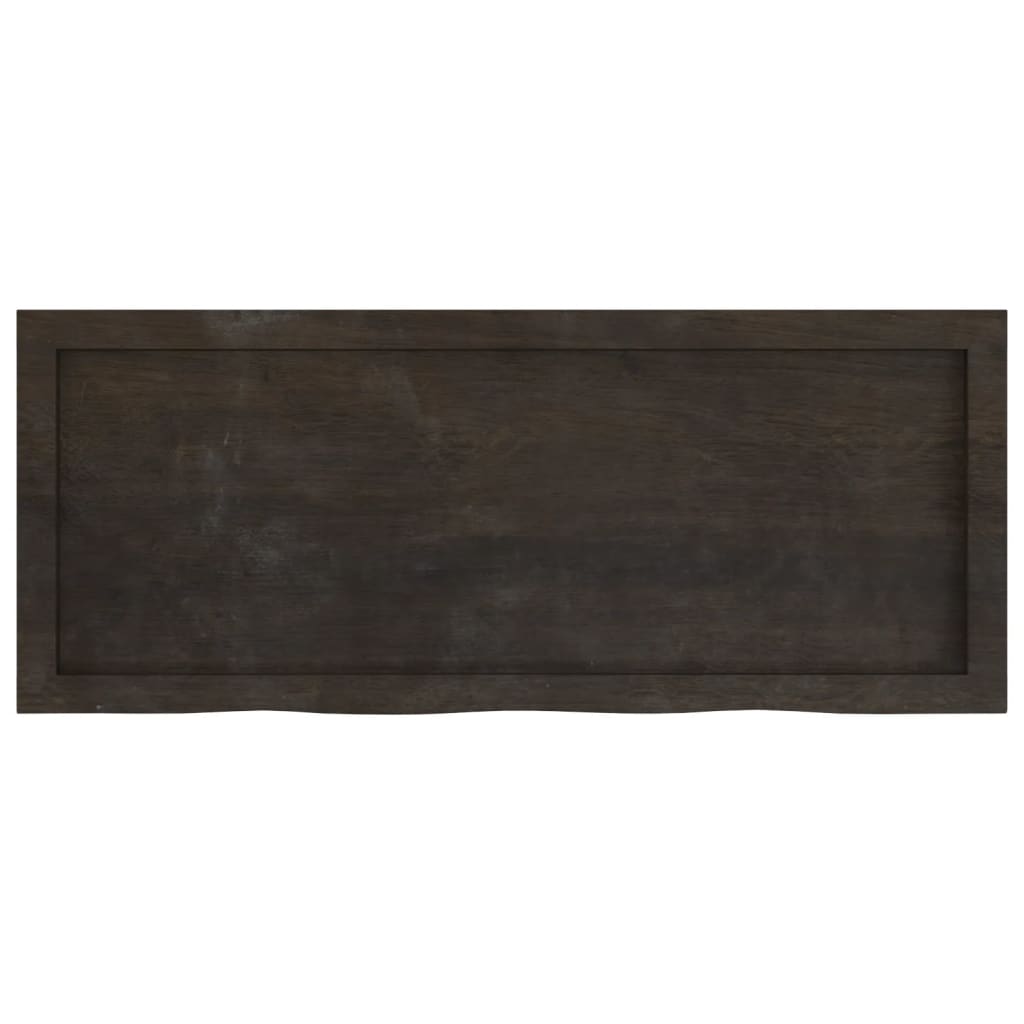 Tischplatte Dunkelbraun 100x40x(2-6)cm Massivholz Eiche