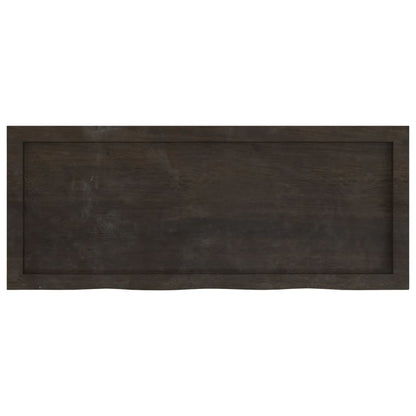 Tischplatte Dunkelbraun 100x40x(2-6)cm Massivholz Eiche