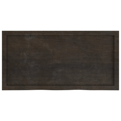 Tischplatte Dunkelbraun 100x50x(2-6)cm Massivholz Eiche