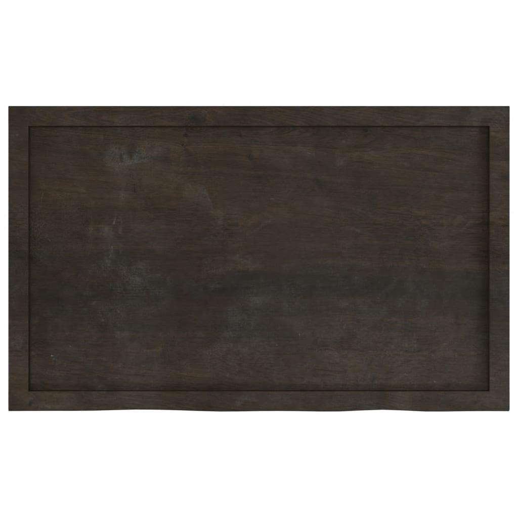 Tischplatte Dunkelbraun 100x60x(2-4)cm Massivholz Eiche