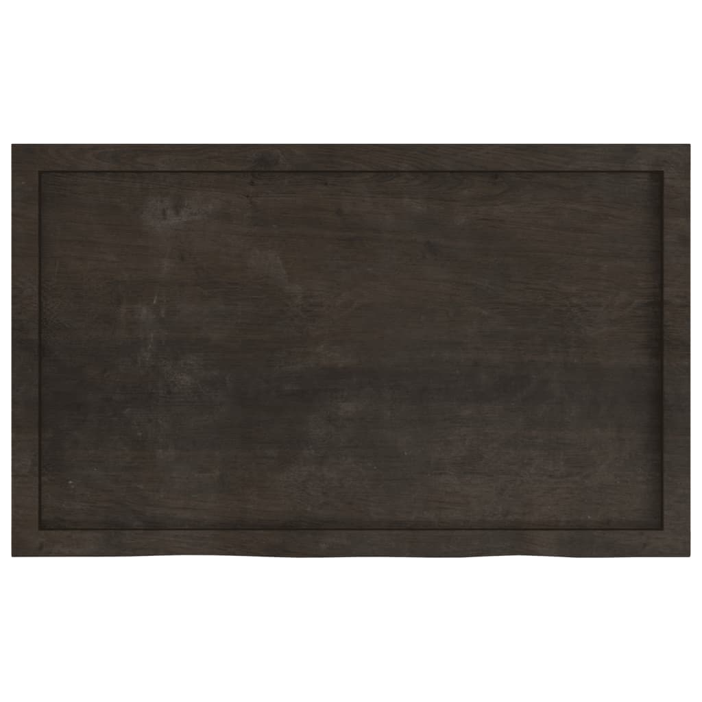 Tischplatte Dunkelbraun 100x60x(2-6)cm Massivholz Eiche
